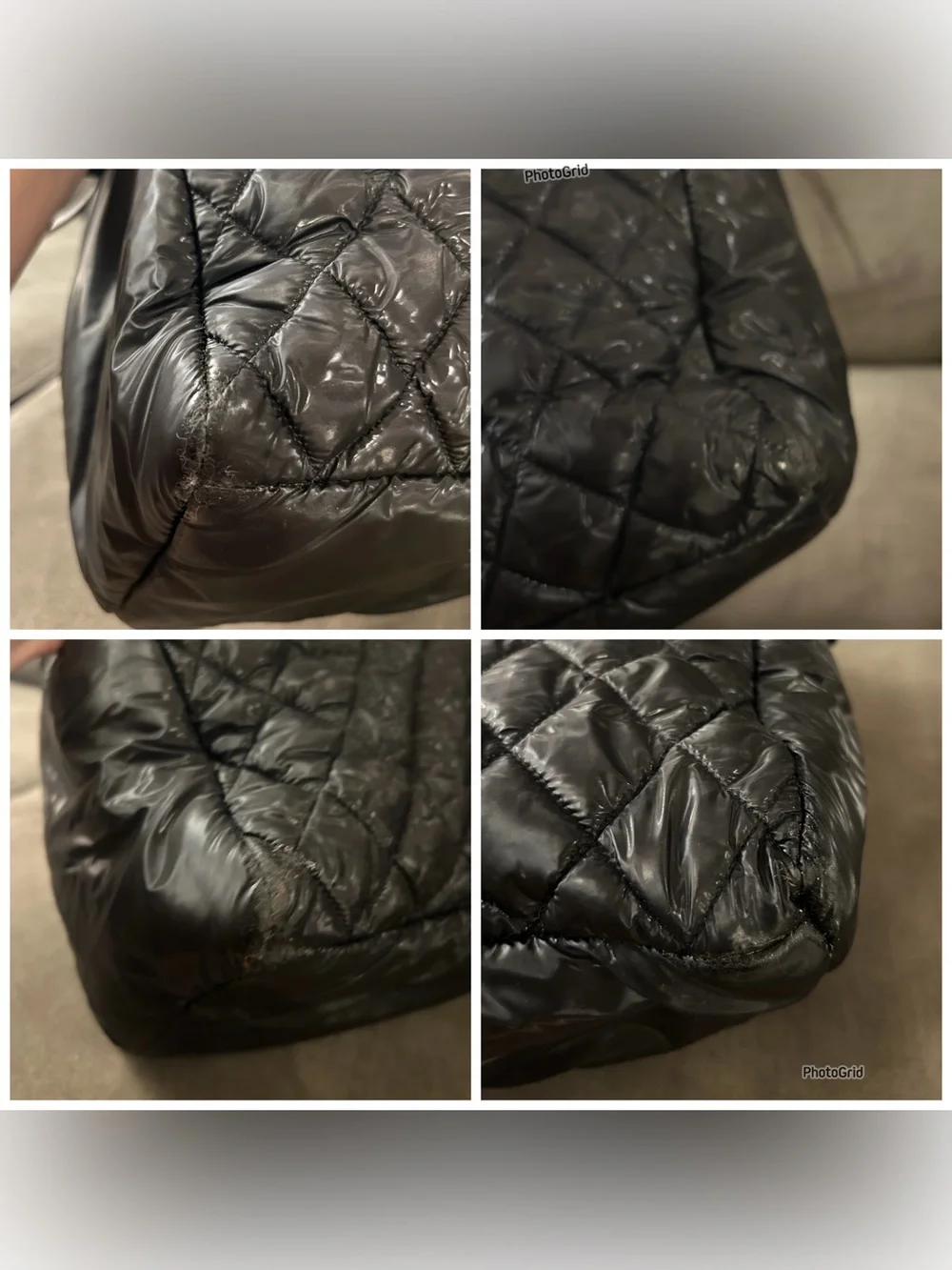 CHANEL Coco Cocoon Large Tote Bag Puffy Quilted Black Nylon Leather w/ COA